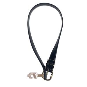 New Vintage JCPenney Black Belt Gold Buckle Skinny Dress Belt‎ Women's Size M